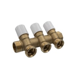 COLLETTORE DI DISTRIBUZIONE CON VITONI DI CHIUSURA 3/4 EUROCONO 1" x 3/4" 2 Vie