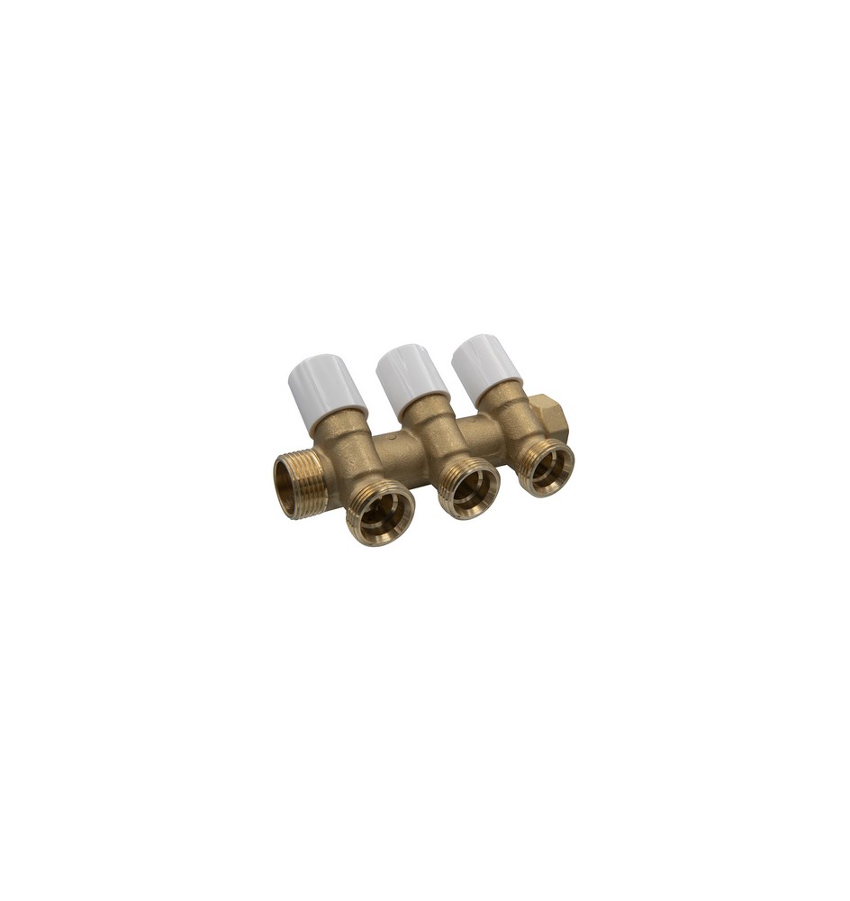 COLLETTORE DI DISTRIBUZIONE CON VITONI DI CHIUSURA 3/4 EUROCONO 1" x 3/4" 2 Vie