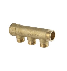 COLLETTORE LINEARE IN OTTONE GIALLO USCITA 3/4 EUROCONO 1" x 3/4 2 Vie