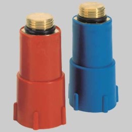 TAPPO PROVA IMPIANTI CON FILETTO IN OTTONE - 1/2 Rosso