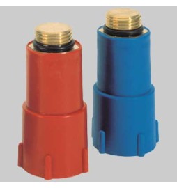 TAPPO PROVA IMPIANTI CON FILETTO IN OTTONE - 1/2 Rosso