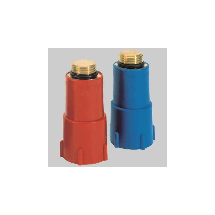 TAPPO PROVA IMPIANTI CON FILETTO IN OTTONE - 1/2 Rosso