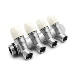 COLLETTORE LINEARE CON RUBINETTI D'ARRESTO 4 DERIVAZIONI 3/4 x 1/2