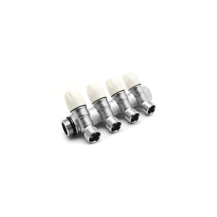 COLLETTORE LINEARE CON RUBINETTI D'ARRESTO 4 DERIVAZIONI 3/4 x 1/2