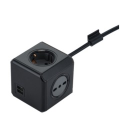 MULTIPRESA CUBO DUAL 2 SCHUKO + 2BIP + 2USB 2.1A