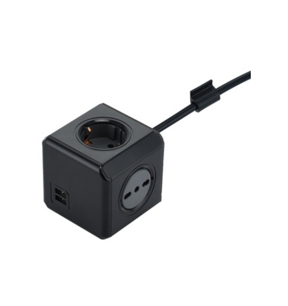 MULTIPRESA CUBO DUAL 2 SCHUKO + 2BIP + 2USB 2.1A