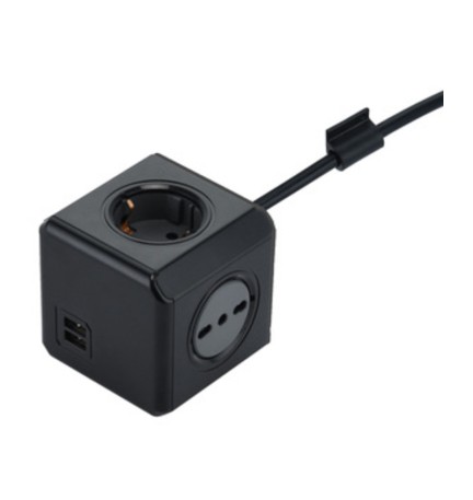 MULTIPRESA CUBO DUAL 2 SCHUKO + 2BIP + 2USB 2.1A
