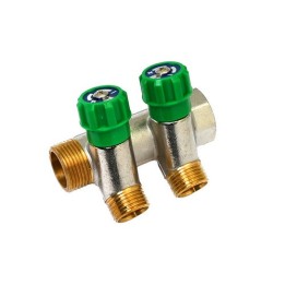 COLLETTORE LINEARE CON RUBINETTI D'ARRESTO 2 DERIVAZIONI IMPEX 3/4 x 1/2