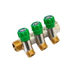 COLLETTORE LINEARE CON RUBINETTI D'ARRESTO 3 DERIVAZIONI IMPEX 3/4 x 1/2