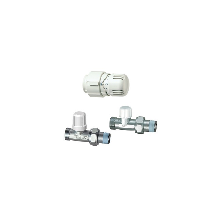 KIT VALVOLA + DETENTORE DIRITTO + TESTA TERMOSTATICA 3/8