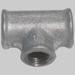 TEE RIDOTTO ZINCATO - 1"1/4 x 3/4 x 1"1/4