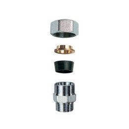 NIPLEX MASCHIO CROMATO C/MONOCONO IN GOMMA PER RAME 3/4" x 18
