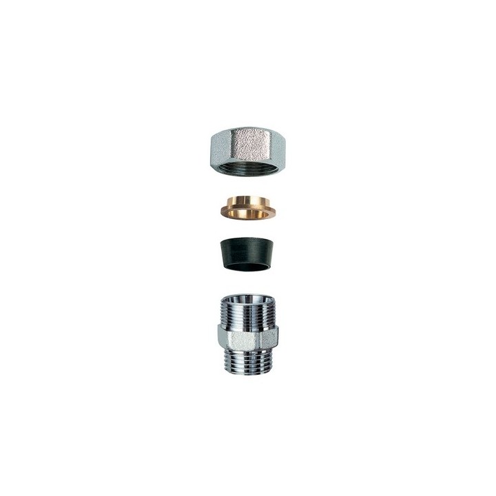 NIPLEX MASCHIO CROMATO C/MONOCONO IN GOMMA PER RAME 3/4" x 22