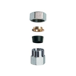 NIPLEX FEMMINA CROMATO C/MONOCONO IN GOMMA PER RAME 3/4" x 18