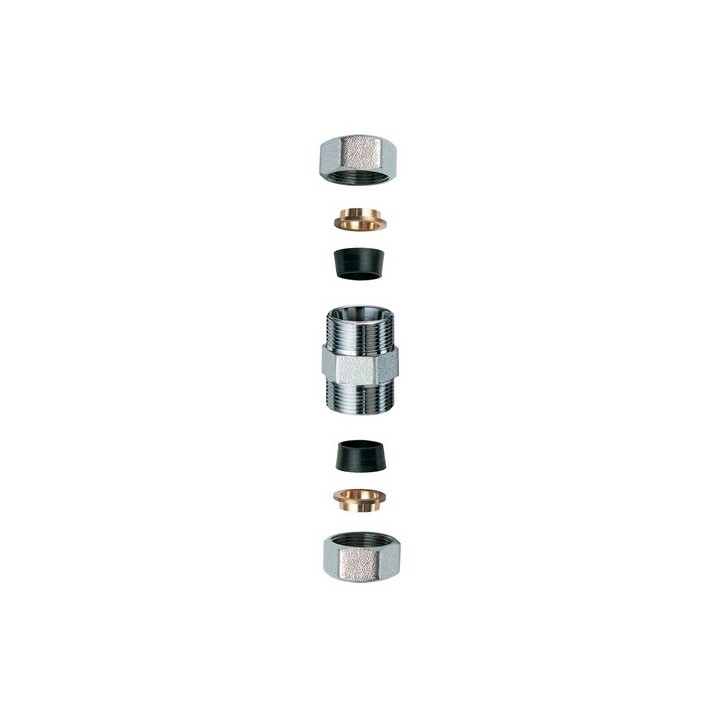 NIPLEX DOPPIO CROMATO C/MONOCONO IN GOMMA PER RAME 1/2" x 18