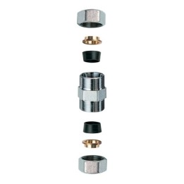 NIPLEX DOPPIO CROMATO C/MONOCONO IN GOMMA PER RAME 3/4" x 22