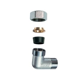 GOMITO MASCHIO CROMATO C/MONOCONO IN GOMMA PER RAME 1/2" x 18