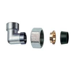 GOMITO FEMMINA CROMATO C/MONOCONO IN GOMMA PER RAME 3/4" x 18