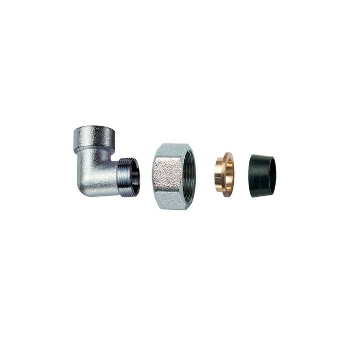 GOMITO FEMMINA CROMATO C/MONOCONO IN GOMMA PER RAME 3/4" x 18