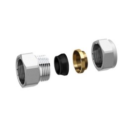 RACCORDO ADATTATORE CROMATO PER TUBO RAME 3/4" x 18