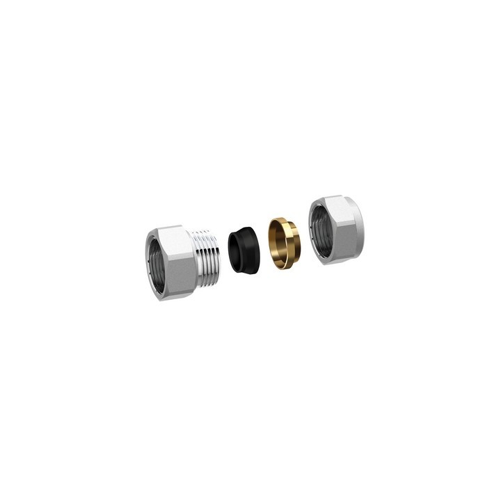 RACCORDO ADATTATORE CROMATO PER TUBO RAME 3/4" x 18