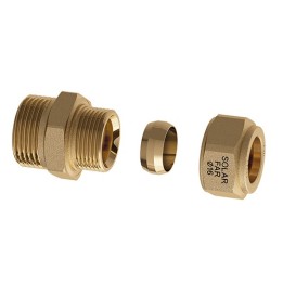 NIPPLE MASCHIO CON TENUTA METALLICA PER IMPIANTI SOLARI 3/4 - Diam. 16