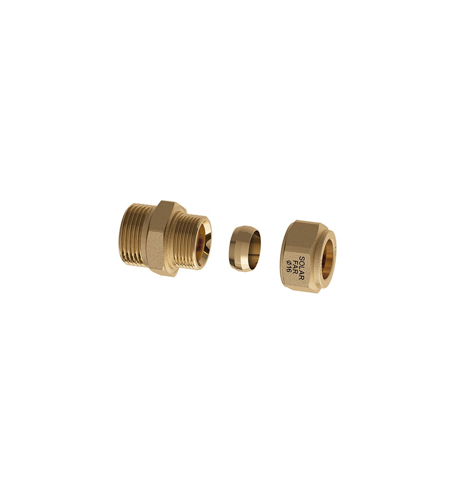 NIPPLE MASCHIO CON TENUTA METALLICA PER IMPIANTI SOLARI 3/4 - Diam. 18