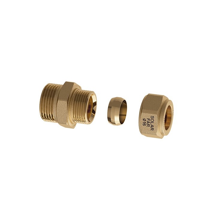 NIPPLE MASCHIO CON TENUTA METALLICA PER IMPIANTI SOLARI 3/4 - Diam. 22