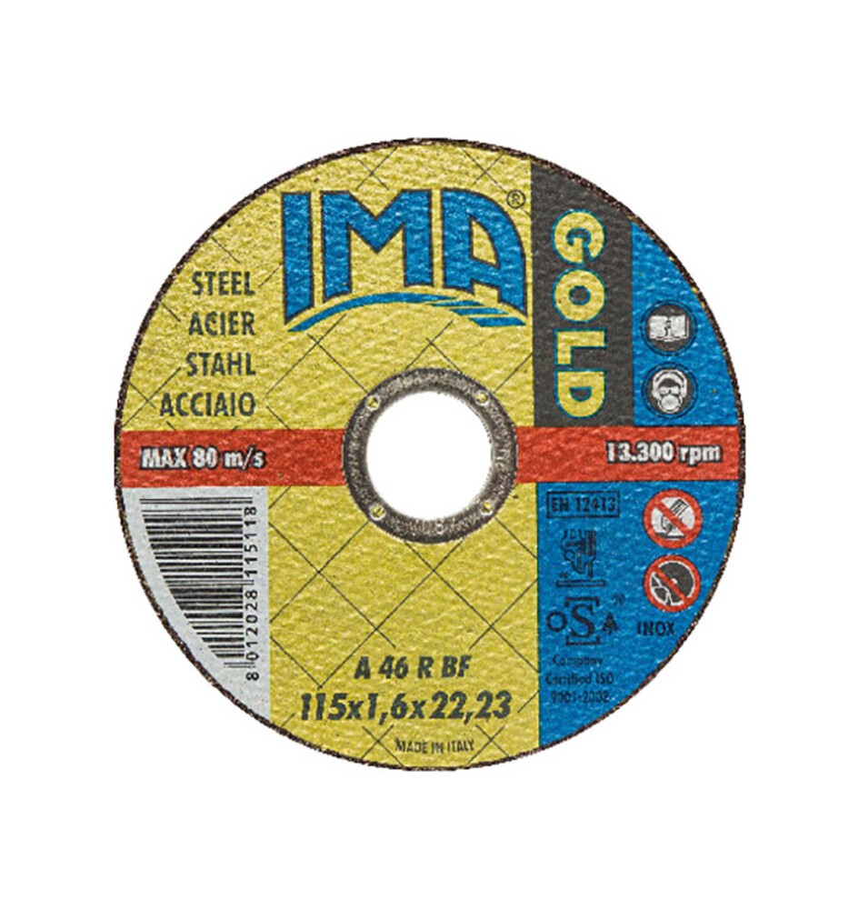 IMA DISCO P/FERRO GOLD PIANO D 115X1,6 MM