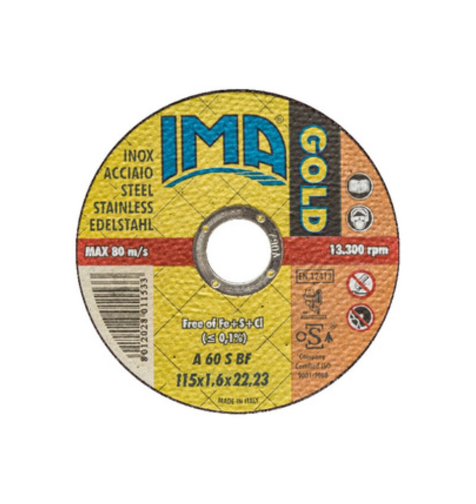 IMA DISCO P/INOX GOLD PIANO D 115X1,6 MM