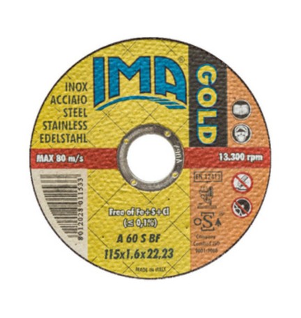 IMA DISCO P/INOX GOLD PIANO D 115X1,6 MM