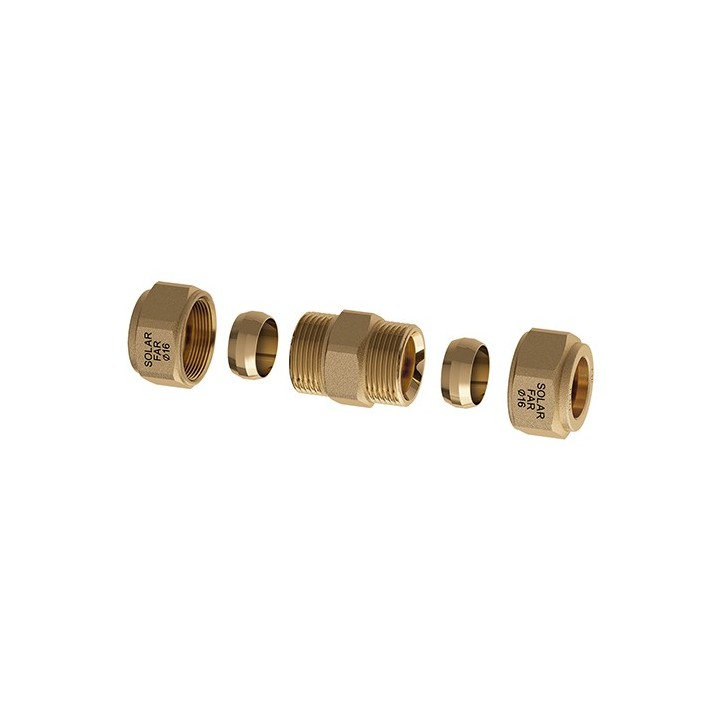 NIPPLE DOPPIO CON TENUTA MECCANICA PER IMPIANTI SOLARI Diam. 16
