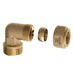 GOMITO MASCHIO CON TENUTA METALLICA PER IMPIANTI SOLARI 3/4 - Diam. 16