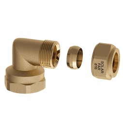 GOMITO FEMMINA CON TENUTA METALLICA PER IMPIANTI SOLARI 3/4 - Diam. 16