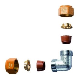GOMITO DOPPIO COMPLETO DI KIT DI TENUTA PER IMPIANTI SOLARI Diam. 22