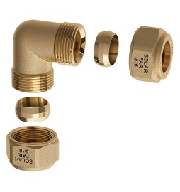 GOMITO DOPPIO CON TENUTA METALLICA PER IMPIANTI SOLARI Diam. 16