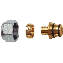 KIT PER TUBO MULTISTRATO 24x19 CALOTTA CROMATO Diam. 12 x 2