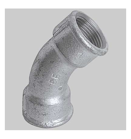 CURVA A 45° FEMMINA/FEMMINA ZINCATA - 1"1/4