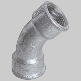 CURVA A 45° FEMMINA/FEMMINA ZINCATA - 1"1/2