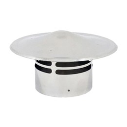 TERMINALE DI SCARICO C/CAPPELLO INOX PELLET D 8 CM