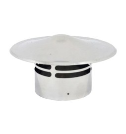 TERMINALE DI SCARICO C/CAPPELLO INOX PELLET D 8 CM