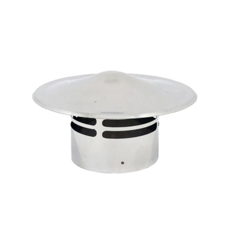 TERMINALE DI SCARICO C/CAPPELLO INOX PELLET D 8 CM