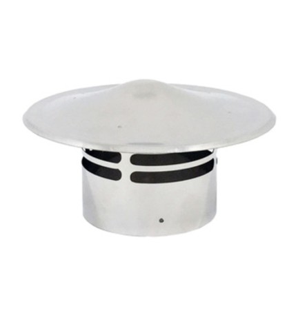 TERMINALE DI SCARICO C/CAPPELLO INOX PELLET D 8 CM