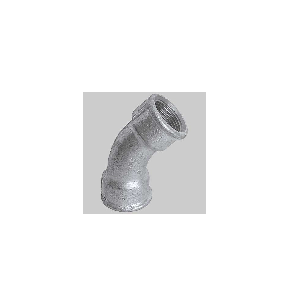CURVA A 45° FEMMINA/FEMMINA ZINCATA - 4"