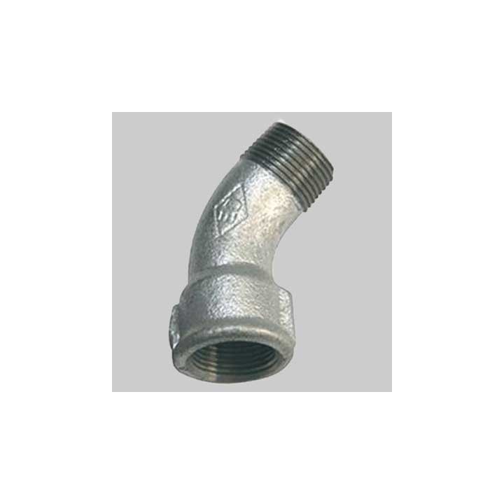 CURVA A 45° MASCHIO/FEMMINA ZINCATA - 1"1/2