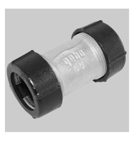 RACCORDO A COMPRESSIONE IN GHISA DOPPIO - 31,4 - 34,2 DN 25