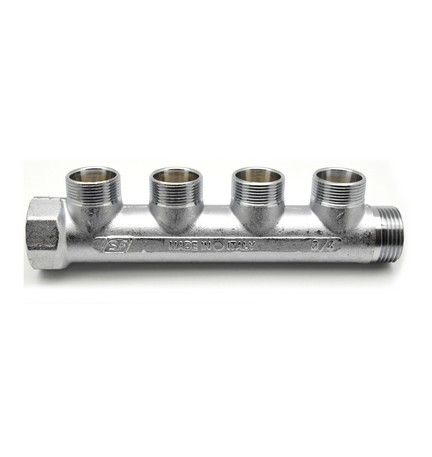 COLLETTORE 4 DERIVAZIONI M.F. Cromo 1"
