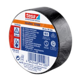 NASTRO ISOLANTE CERTIFICATO NERO 25MTX25MM