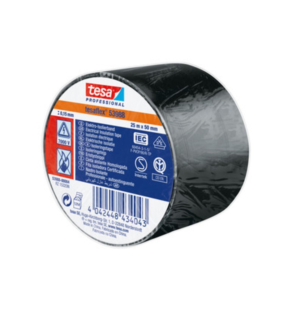 NASTRO ISOLANTE CERTIFICATO NERO 25MTX50MM