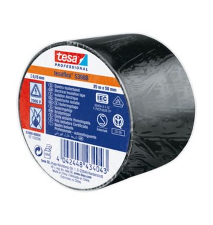 NASTRO ISOLANTE CERTIFICATO NERO 25MTX50MM